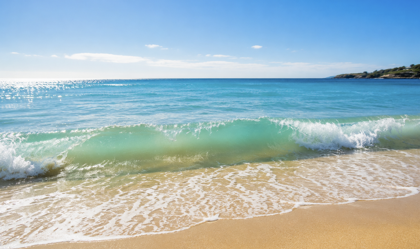Australian Summer beach scene with breezes